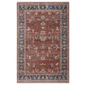 9' X 13' Red Beige And Blue Oriental Area Rug With Fringe