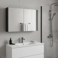 32" Black Wood Floating Bathroom Vanity And Medicine Cabinet With Mirror