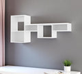 47" White Wood Wall Mounted Cubby Shelf
