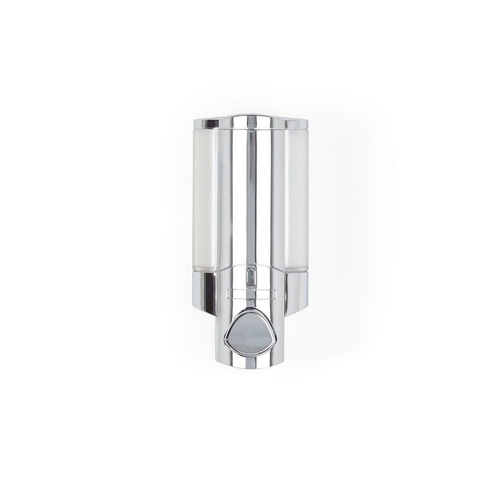 Silver Heavy Duty Plastic Wall Mount Soap Dispenser on a white background