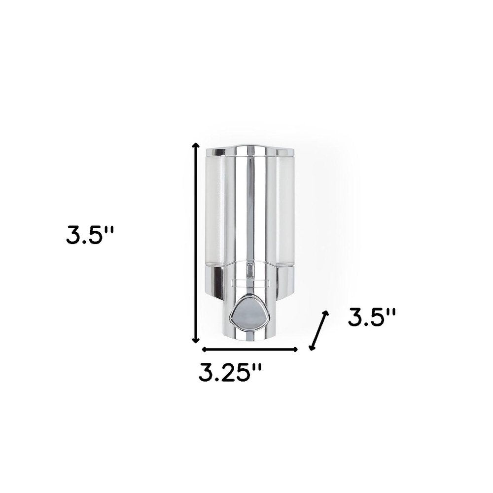 Silver Heavy Duty Plastic Wall Mount Soap Dispenser on a white background
