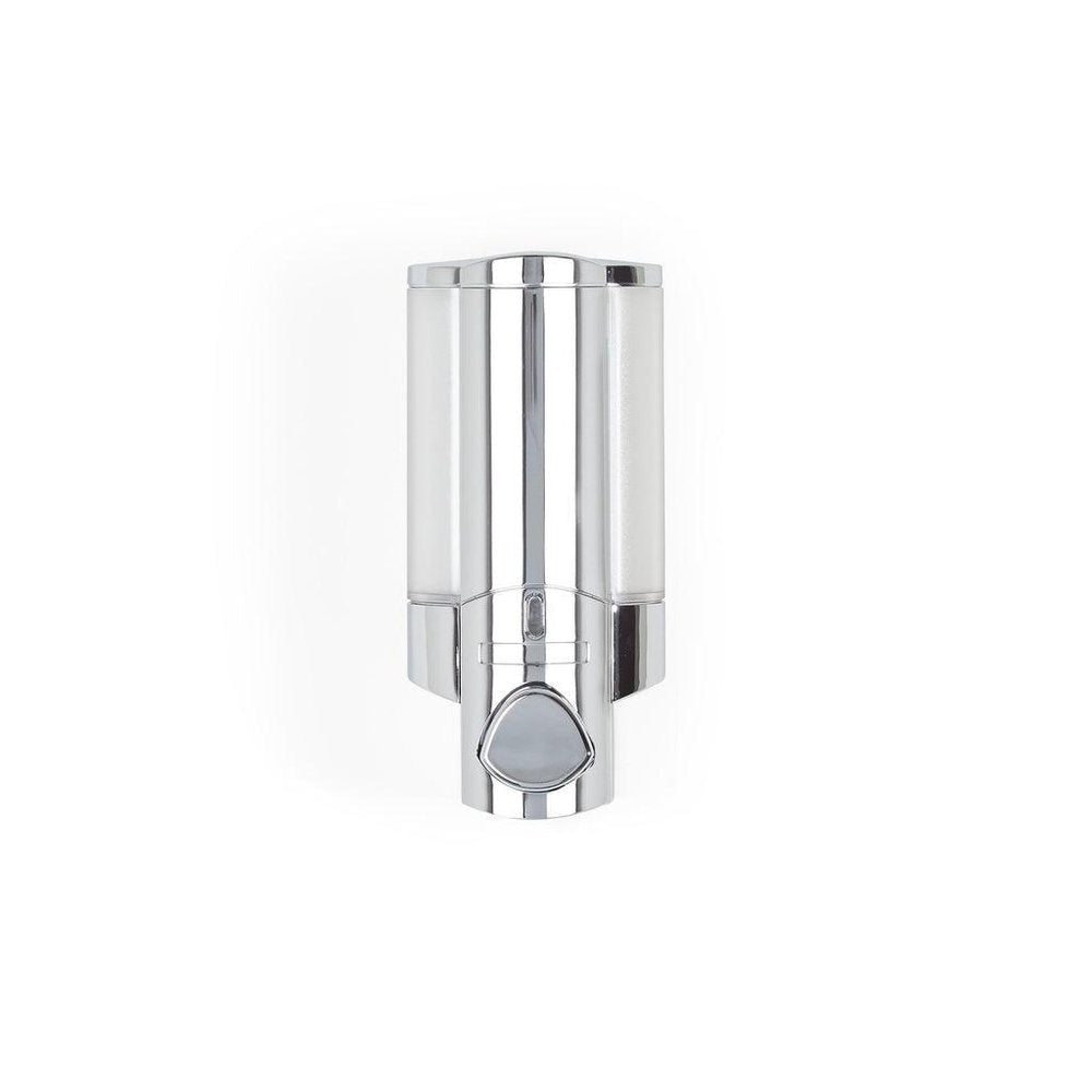 Silver Heavy Duty Plastic Wall Mount Soap Dispenser on a white background
