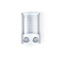 Gray Heavy Duty Plastic Two Chamber Wall Mount Soap Dispenser on a white background