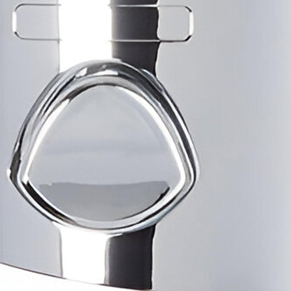 Silver Heavy Duty Plastic Two Chamber Wall Mount Soap Dispenser on a white background