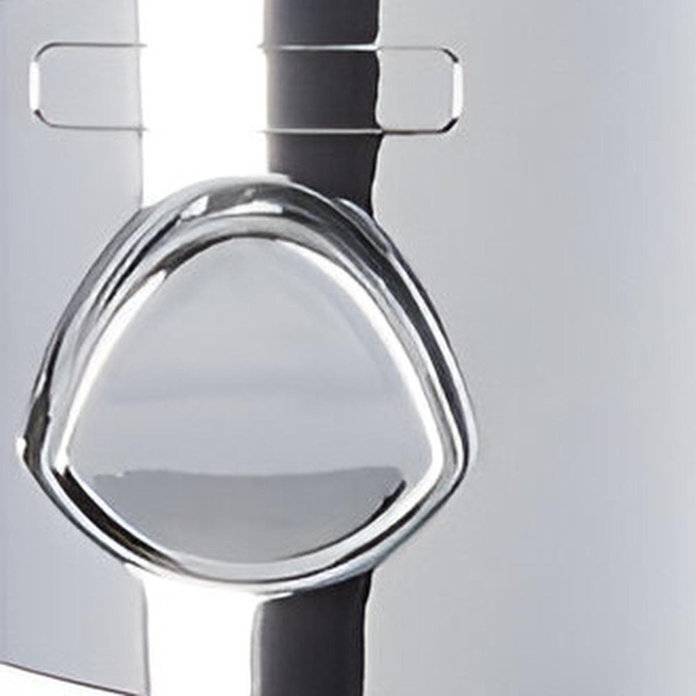 Silver Heavy Duty Plastic Two Chamber Wall Mount Soap Dispenser on a white background