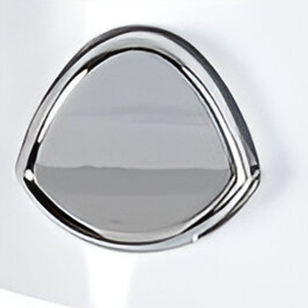White Heavy Duty Plastic Two Chamber Wall Mount Soap Dispenser on a white background