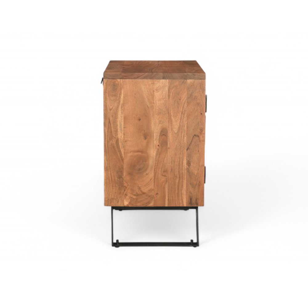 30" Brown Solid Wood Square Live Edge Nightstand. Nightstands & bedside table isolated on a plain white background, showing a brown wood surface.