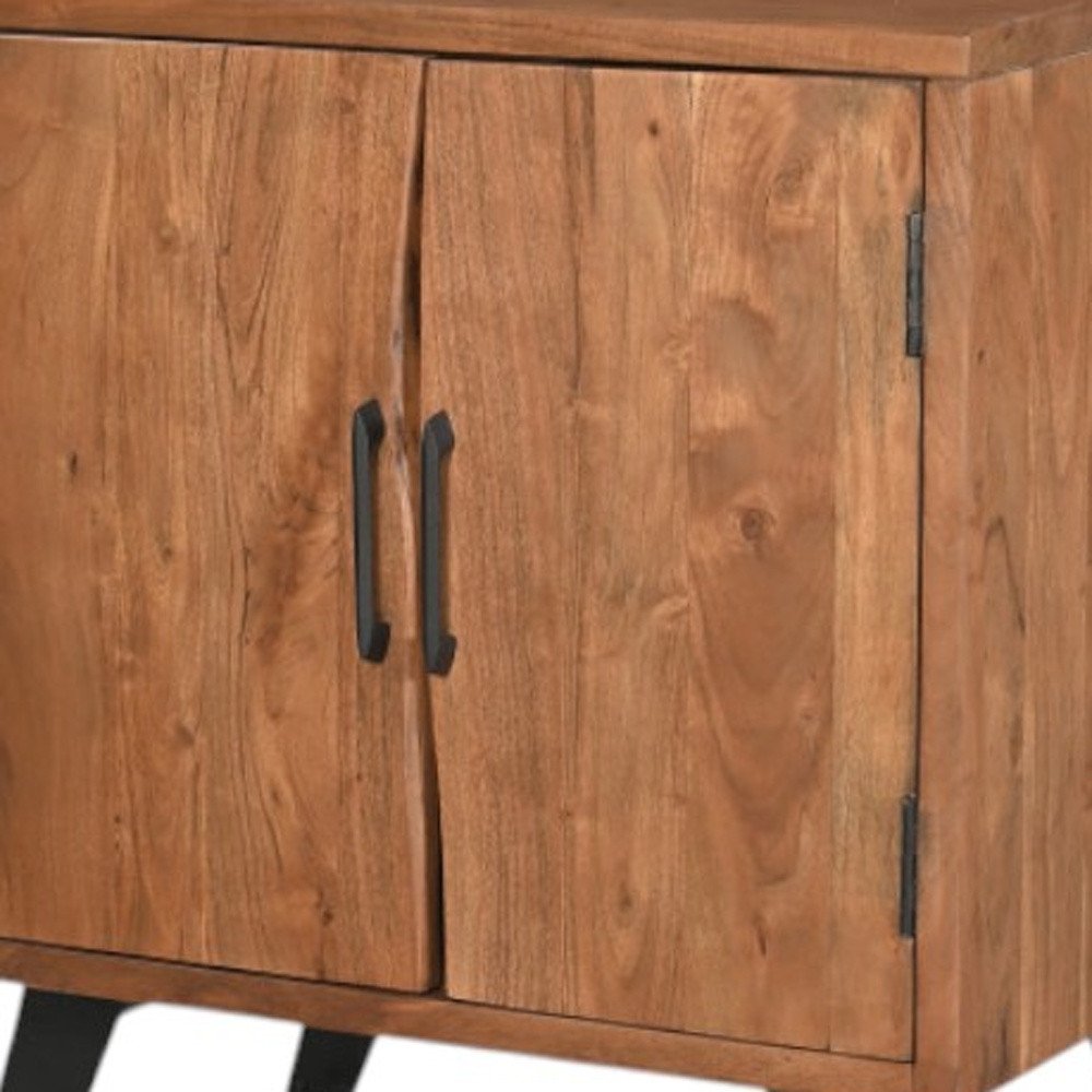 30" Brown Solid Wood Square Live Edge Nightstand. Nightstands & bedside table in brown wood.
