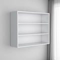 36" White Wood Three Tier Wall Mounted Floating Shelf