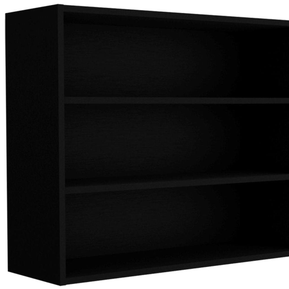 36" Black Wood Wall Mounted Floating Shelf