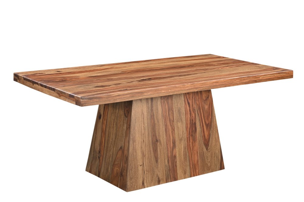 Seven Piece Brown Solid Wood Dining Set with Six Chairs - 30" H x 75" W x 38" D