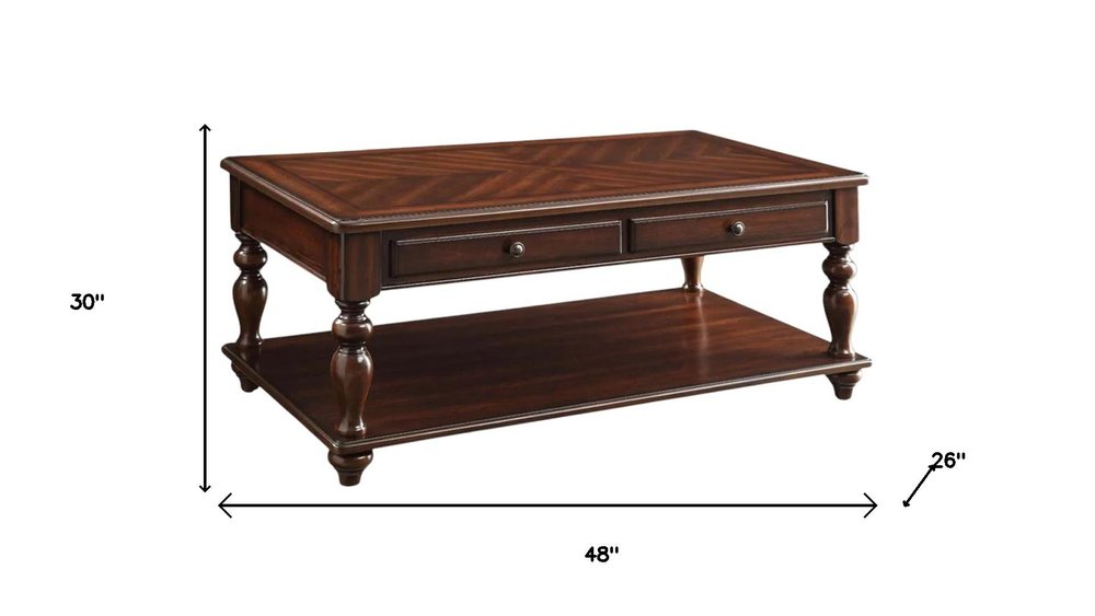 48" Walnut Wood Lift Top Coffee Table