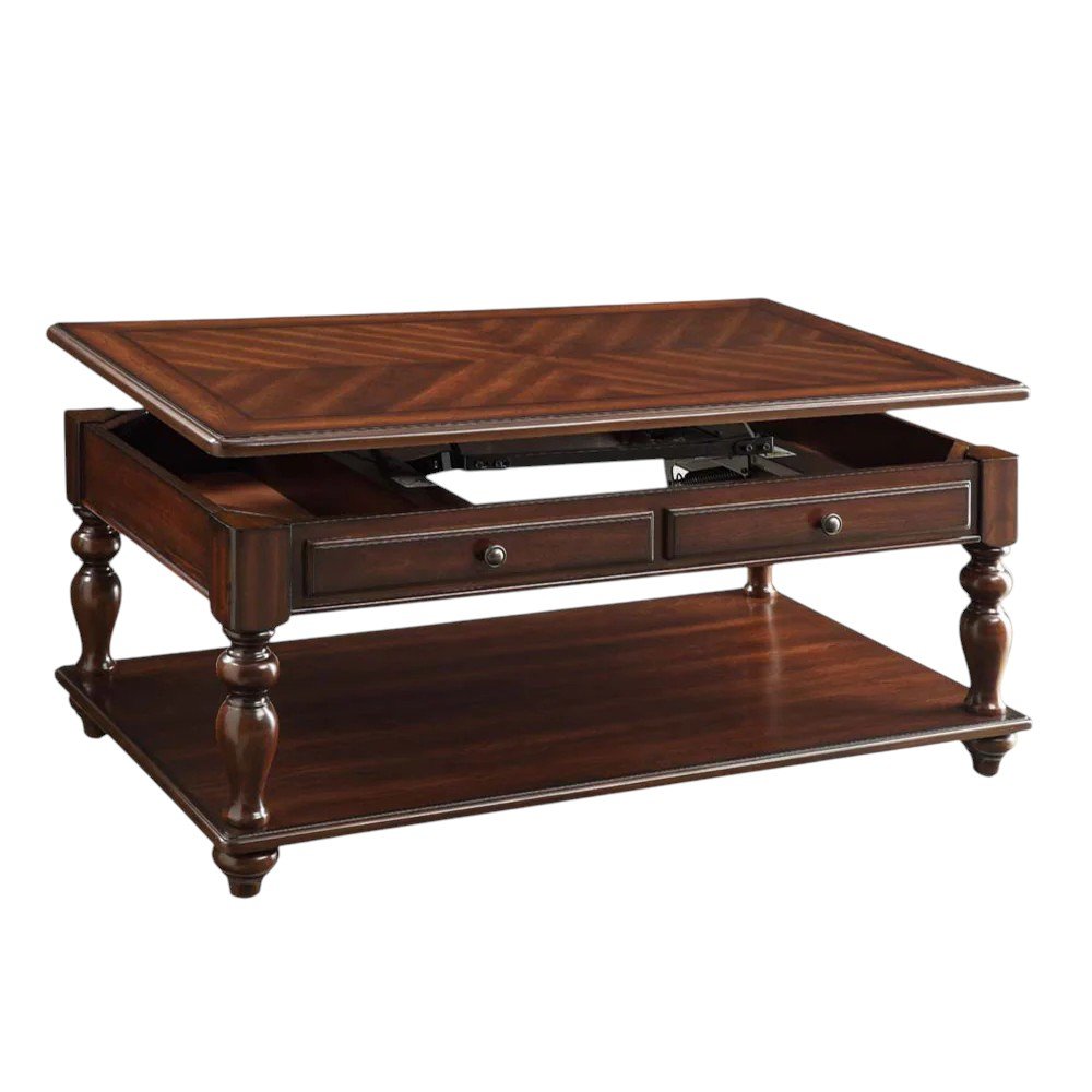 48" Walnut Wood Lift Top Coffee Table