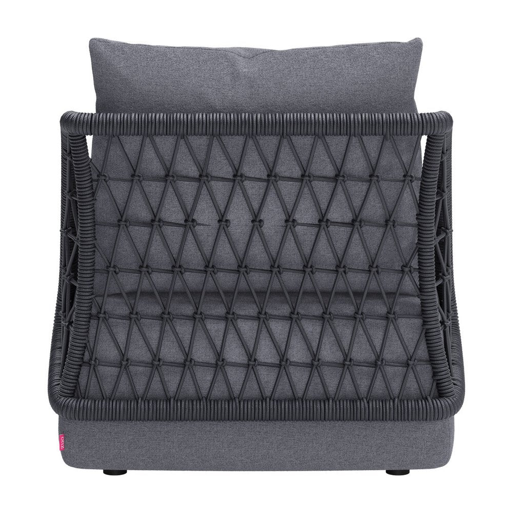 33" Gray Outdoor Accent Chair with Gray Cushions