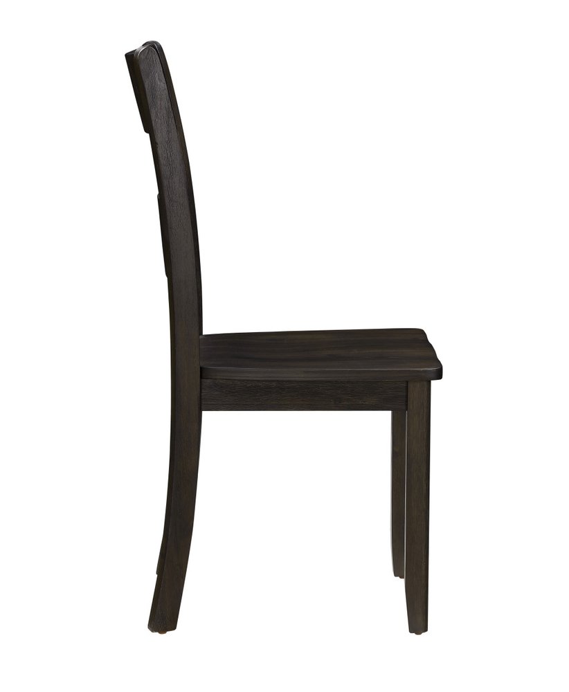 Set of Two Walnut Solid Wood Ladder Back Dining Side Chairs