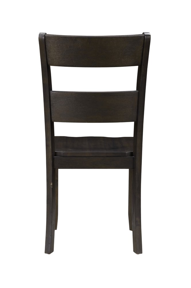 Set of Two Walnut Solid Wood Ladder Back Dining Side Chairs