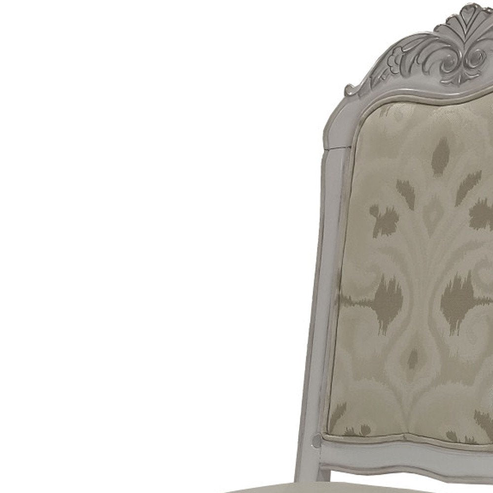 Set of Two White Tufted Faux Leather Dining Side Chairs