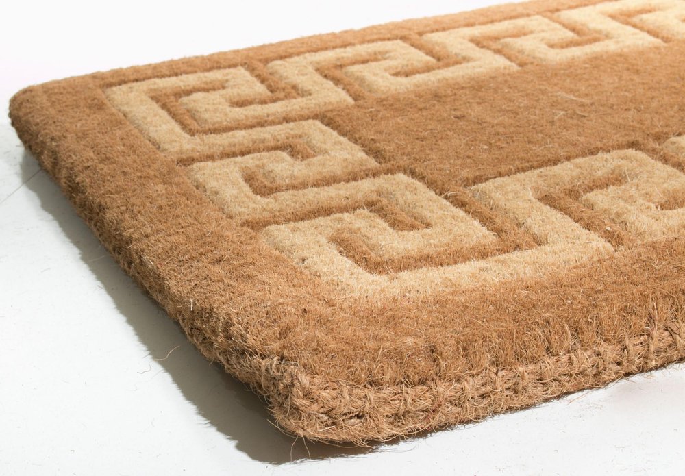 36" X 60" Brown Coir Greek Key Outdoor Door Mat