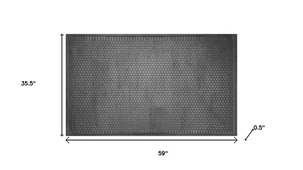 36" X 59" Black Rubber Outdoor Door Mat