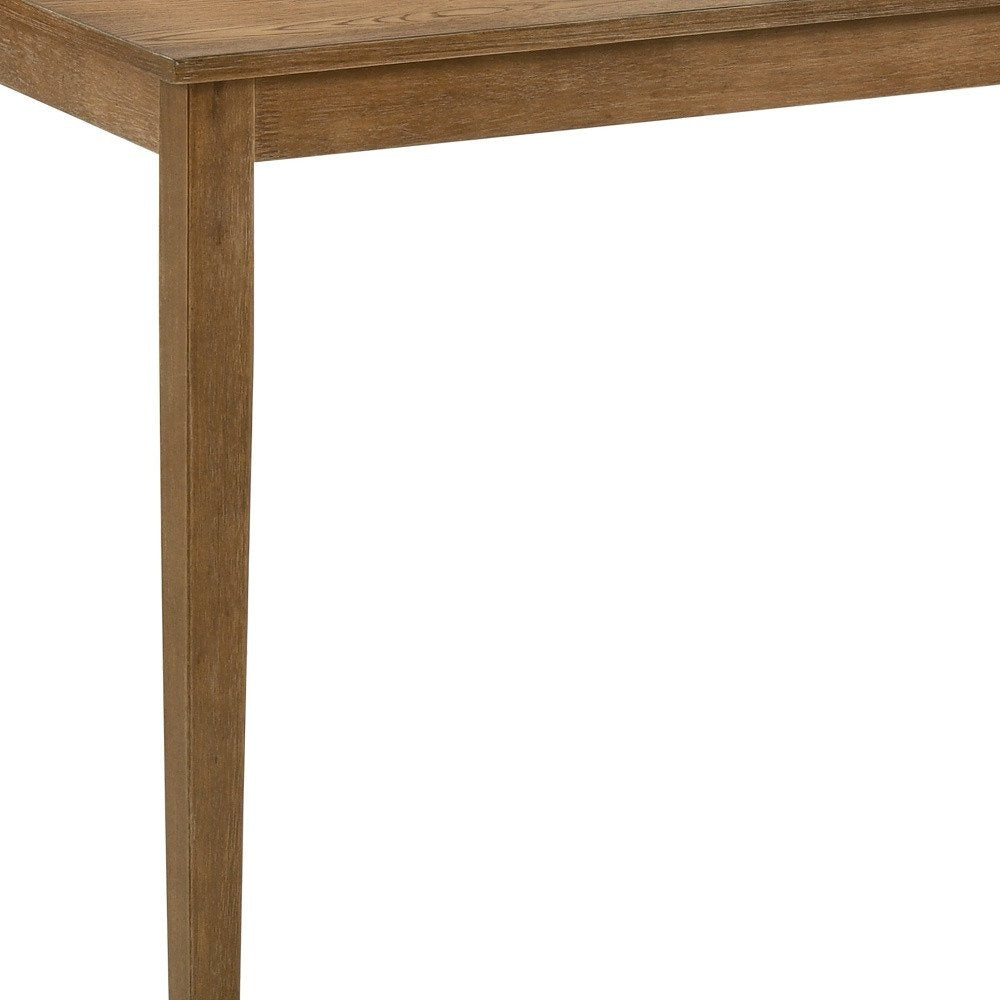 Five Piece Oak Solid Wood Dining Set with Four Chairs