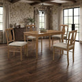 Five Piece Oak Solid Wood Dining Set with Four Chairs