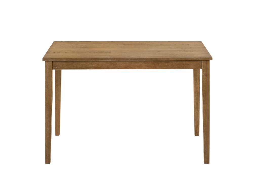 Five Piece Oak Solid Wood Dining Set with Four Chairs on a white background