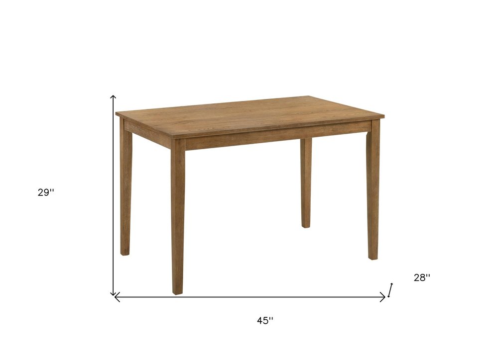Five Piece Oak Solid Wood Dining Set with Four Chairs