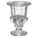 Set of Two Clear Glass Urn Table Vases on a white background