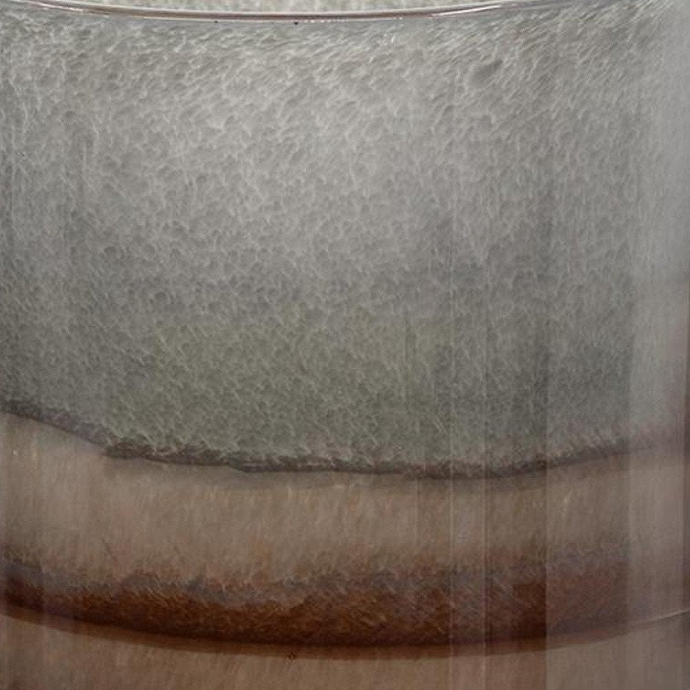 9" Gray And Brown Ombre Glass Round Table Vase close-up detail