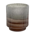 9" Gray And Brown Ombre Glass Round Table Vase on a white background