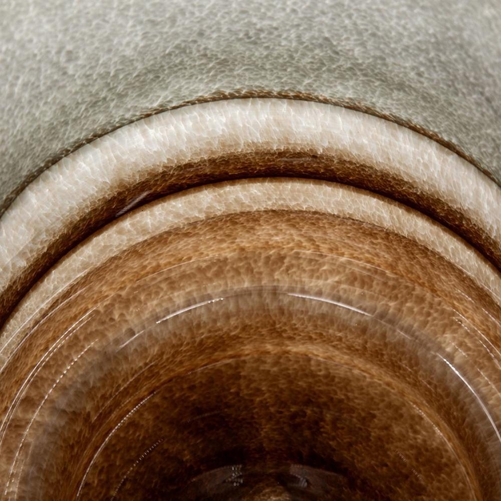 9" Gray And Brown Ombre Glass Round Table Vase in a home interior