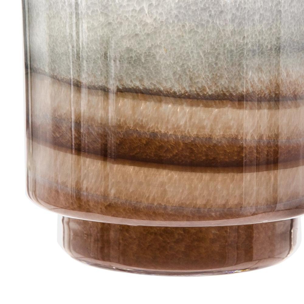 9" Gray And Brown Ombre Glass Round Table Vase on a white background