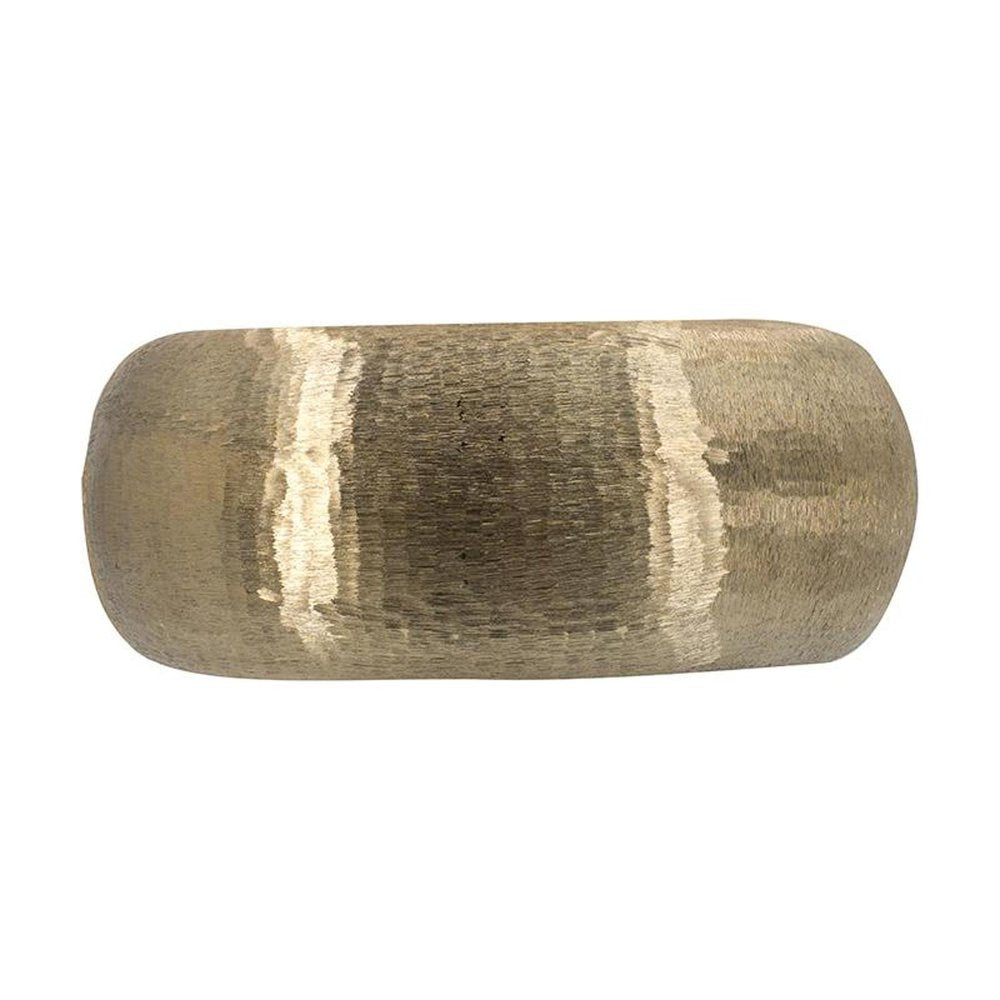 Set of Two Gold Aluminum Hammered Round Centerpiece Bowls on a white background