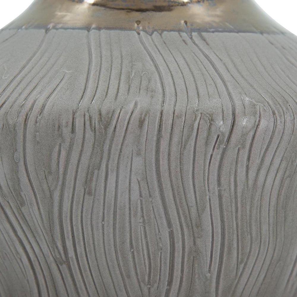 7" Bronze And Gray Ceramic Round Table Vase