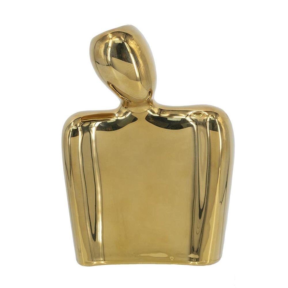 8" Gold Ceramic Modern Abstract Table Vase