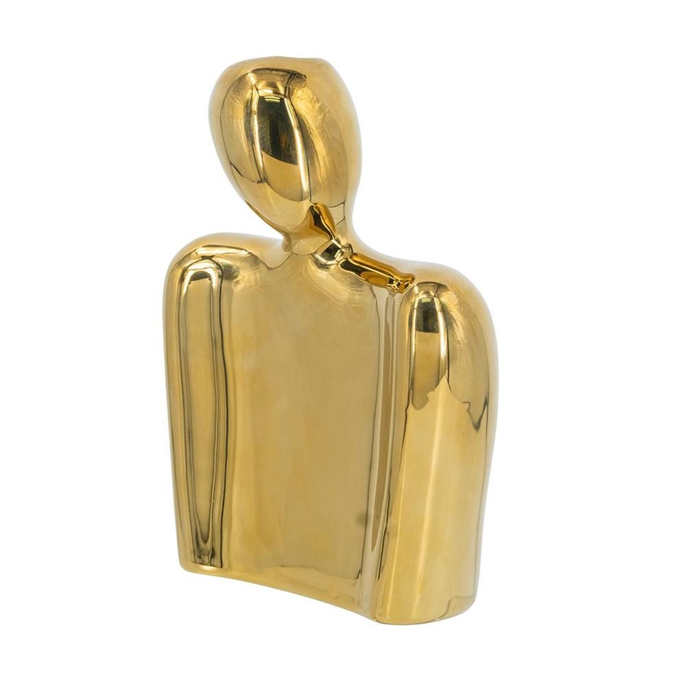 8" Gold Ceramic Modern Abstract Table Vase