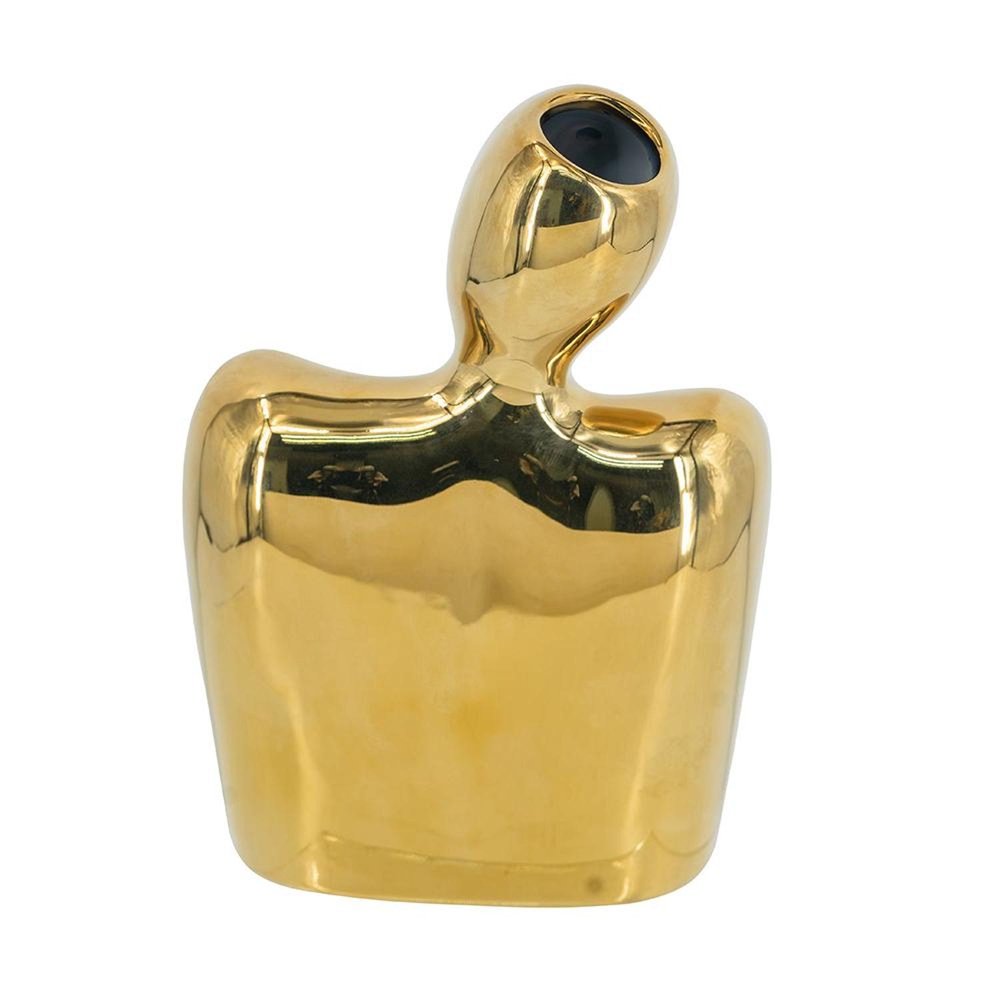 8" Gold Ceramic Modern Abstract Table Vase