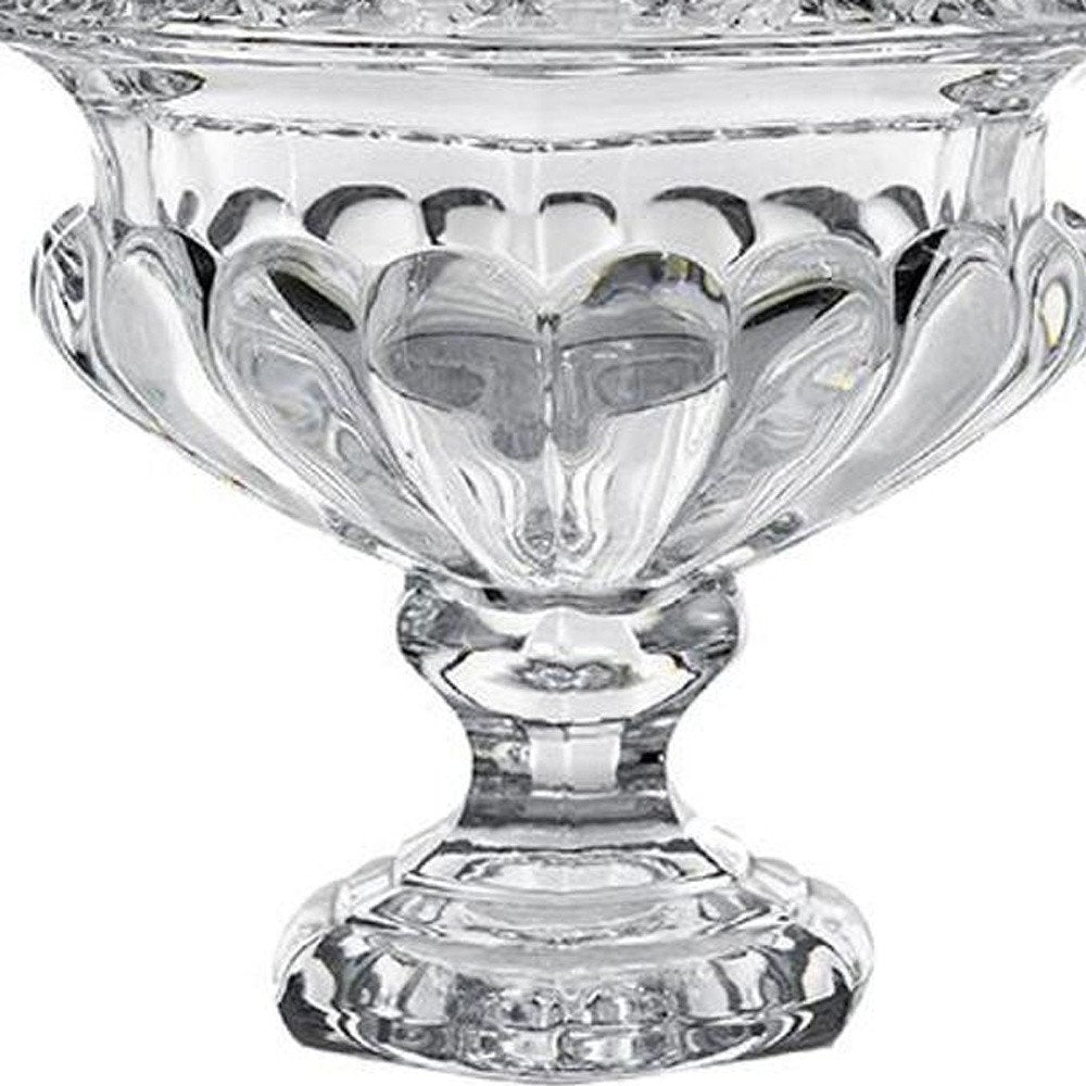 Set of Two Clear Glass Round Bowl Table Vases