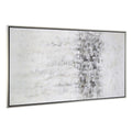 Winter Storm Hand Painted Silver Floater Frame Wall Art on a white background