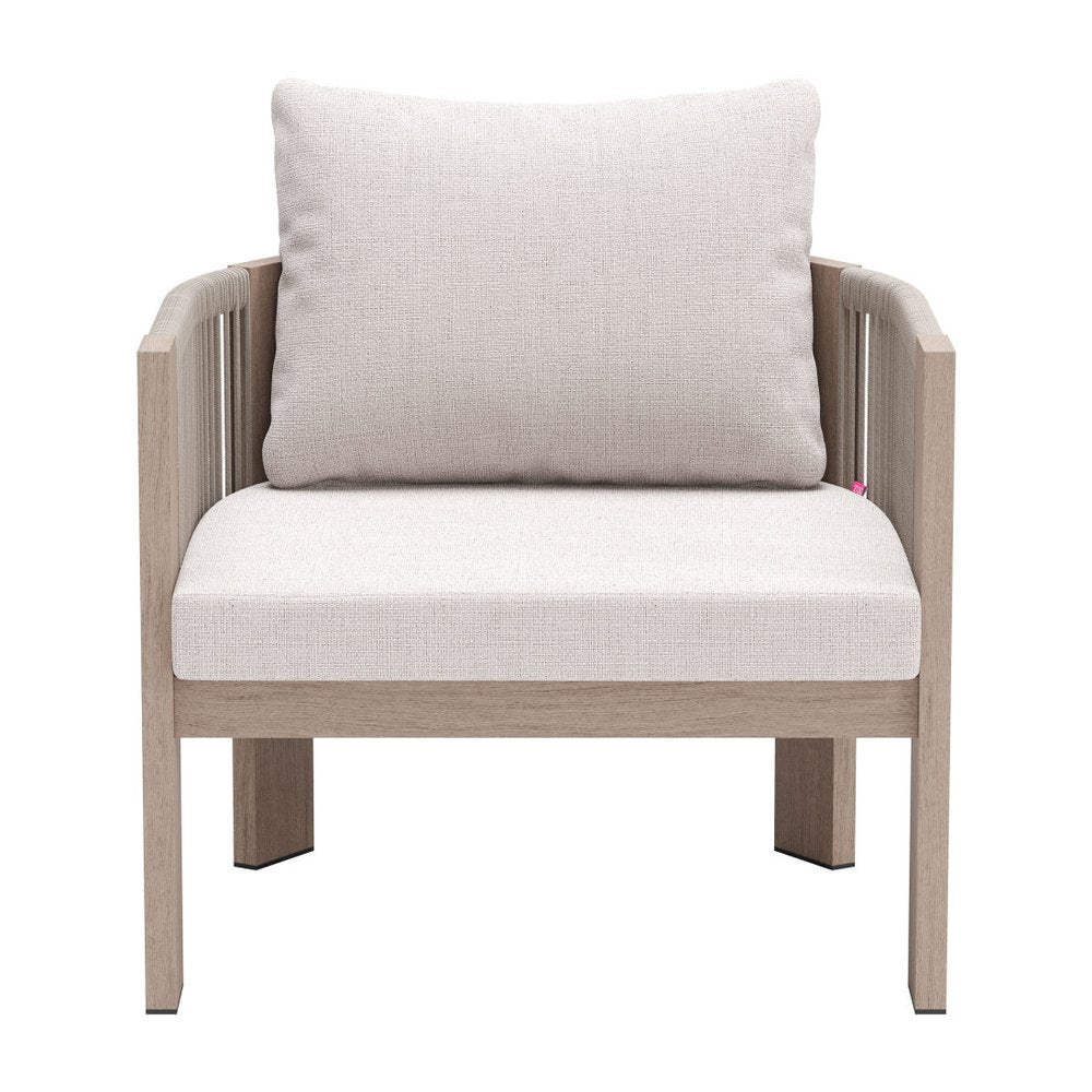 31" Aluminum Outdoor. Outdoor chair isolated on a plain white background, showing a beige metal surface.