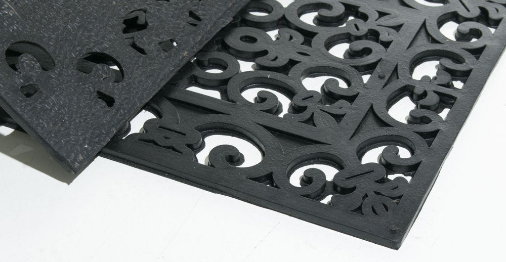 9" X 30" Black Rubber Outdoor Door Mat - SKU 576943
