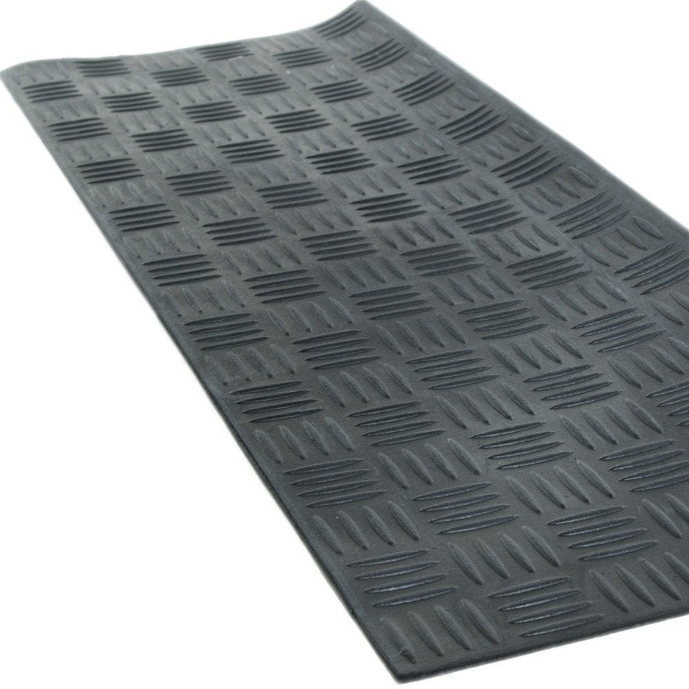 9" X 30" Black Rubber Outdoor Door Mat - SKU 576949