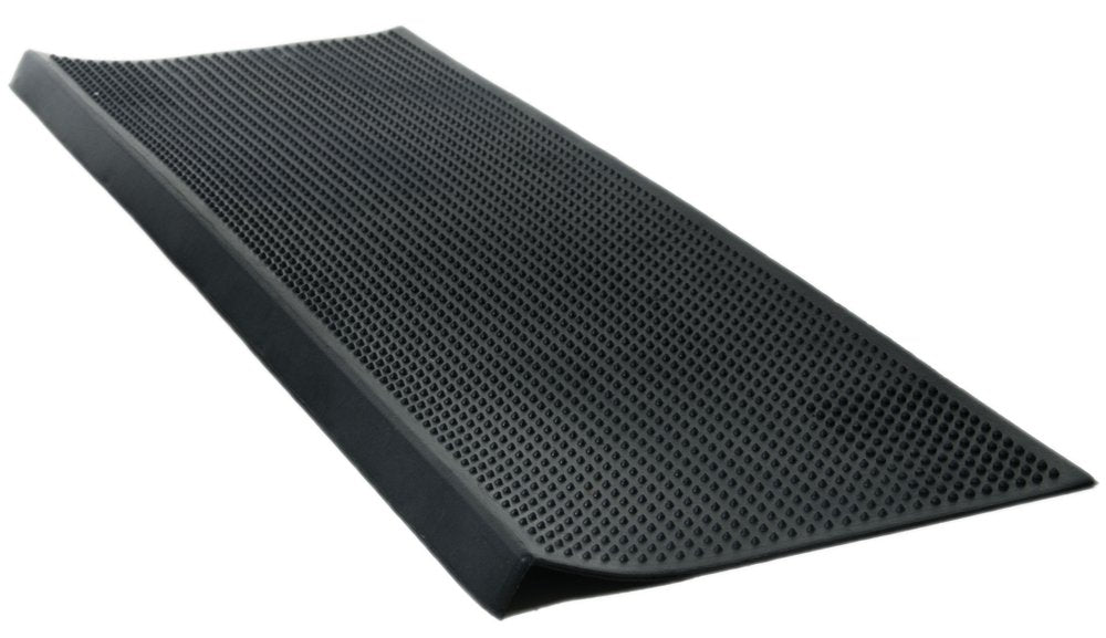 9" X 30" Black Rubber Outdoor Door Mat on a white background