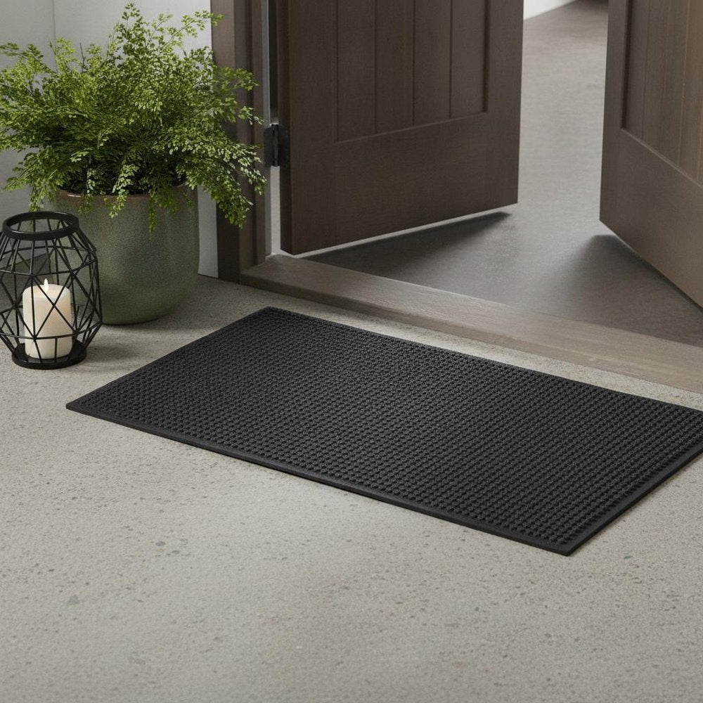 9" X 30" Black Rubber Outdoor Door Mat
