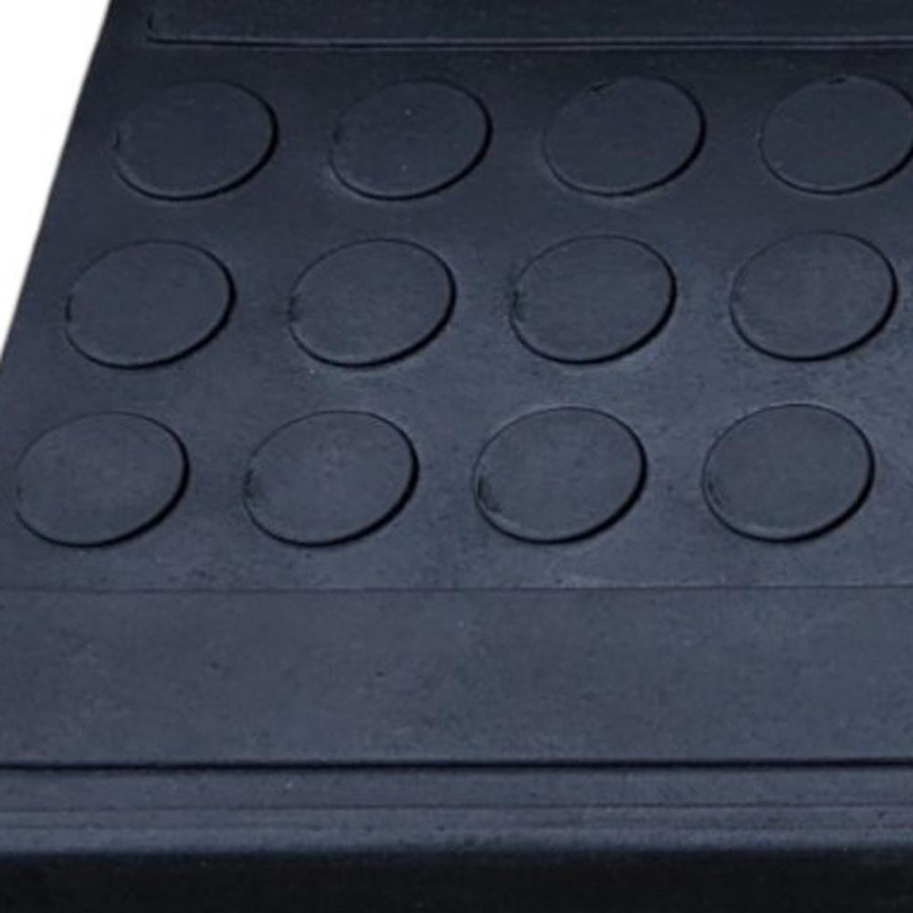 9" X 30" Black Rubber Outdoor Door Mat close-up detail