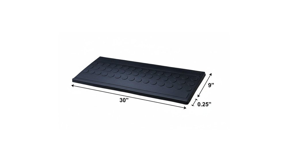 9" X 30" Black Rubber Outdoor Door Mat on a white background