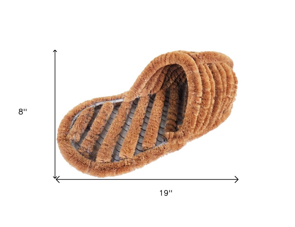 8" X 19" Brown Coir Outdoor Boot Scraper on a white background