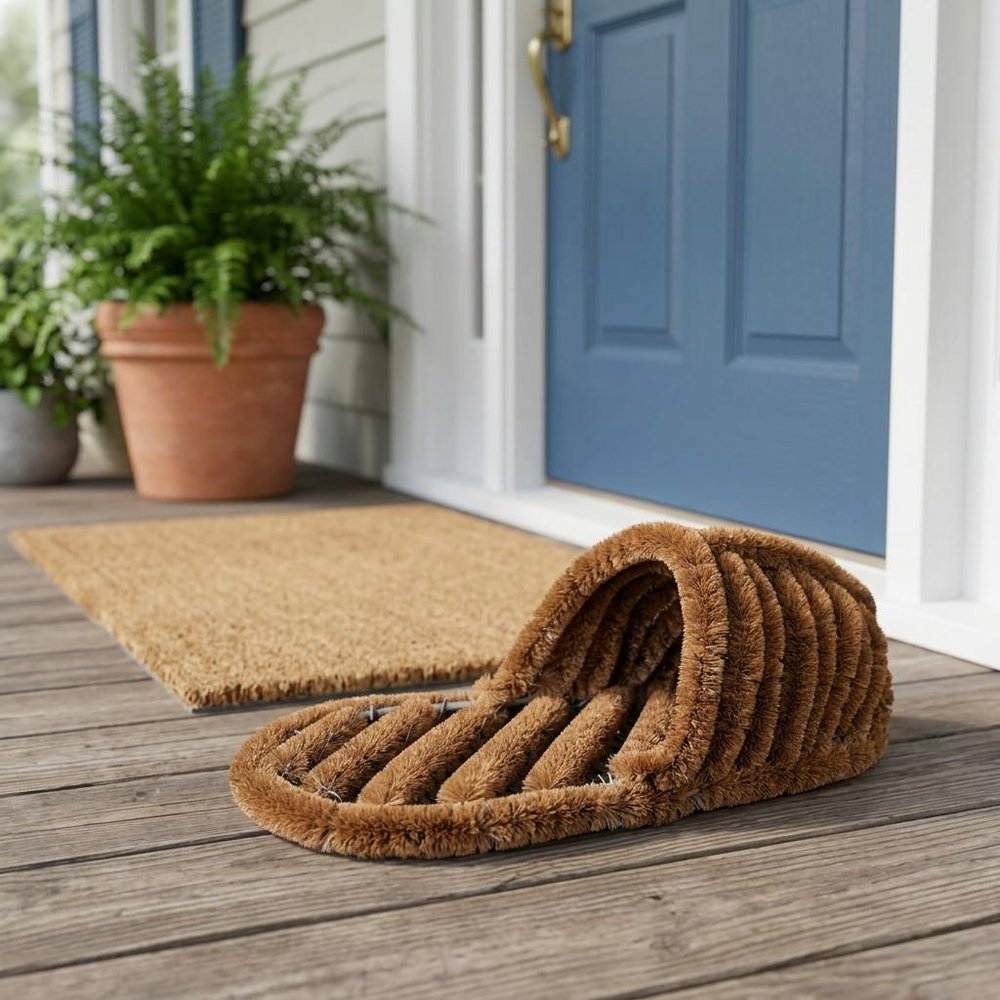 8" X 19" Brown Coir Outdoor Boot Scraper