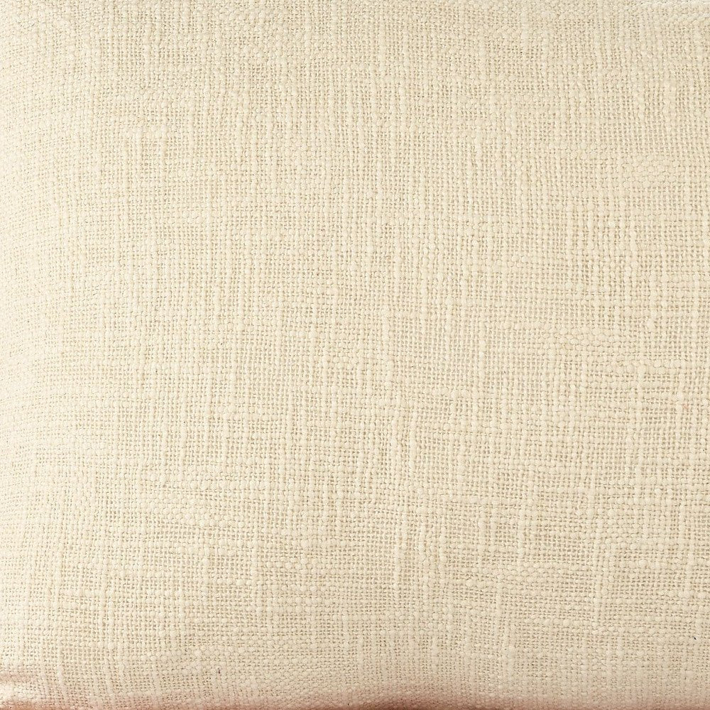 Set of Two Ivory And Red Lumbar Christmas Plaid Cotton Throw Pillow Covers with Fringe