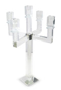 20" Clear Faceted Crystal Tabletop Candelabra Candle Holder
